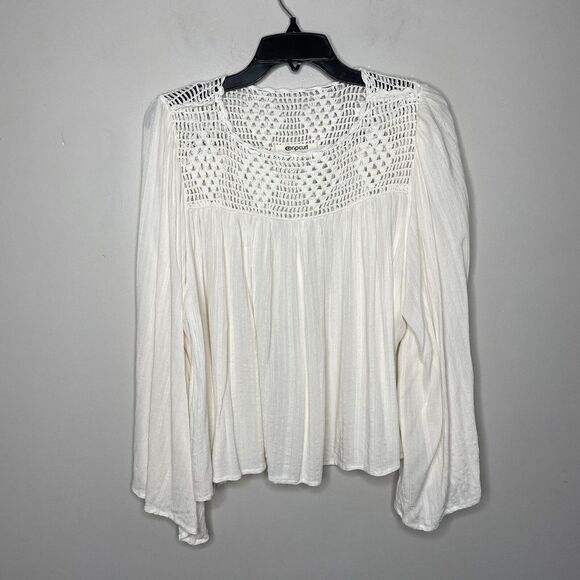 RIPCURL Womens Ivory Crochet Detail Top Flowy 100% Viscose Sz Extra Small XS - Picture 1 of 8
